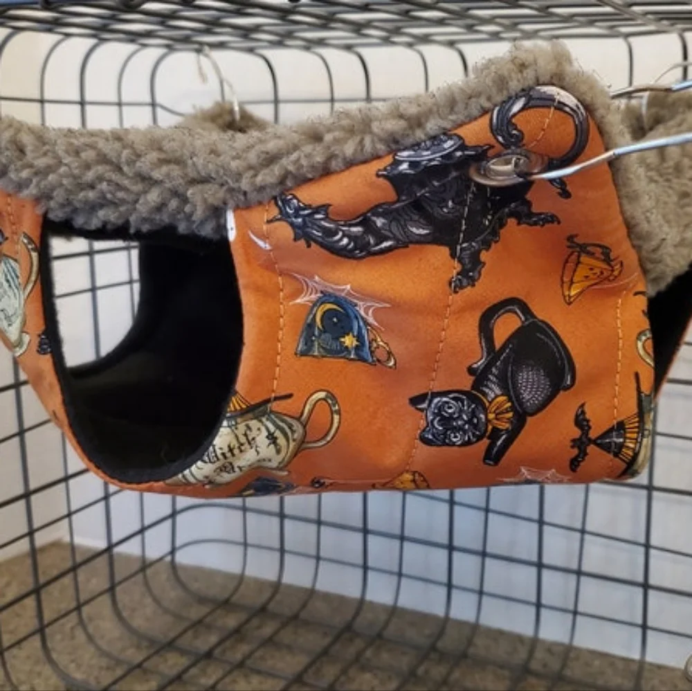 Handmade Small Animal Rat Hammock Cozy Sherpa Fleece Lining Clips Not Included